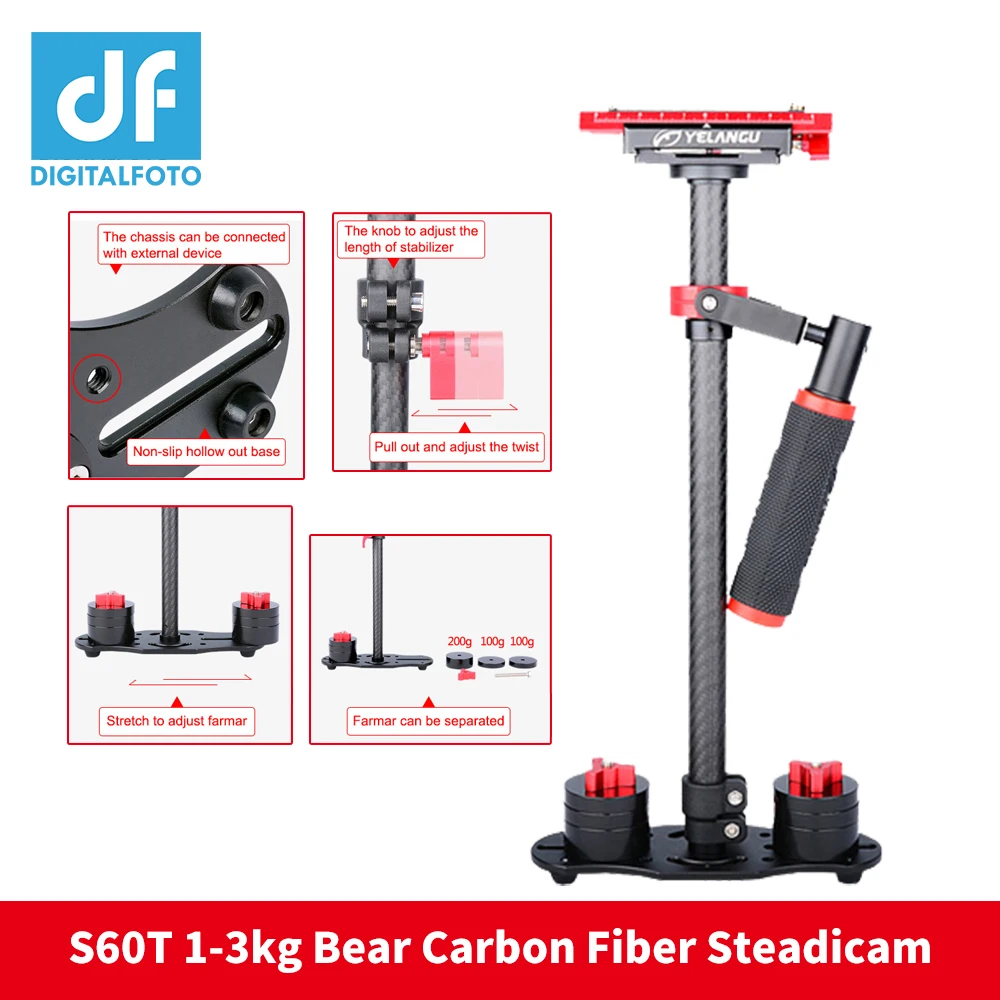 DIGITALFOTO Carbon fiber camera stabilizer 1 3KG DSLR